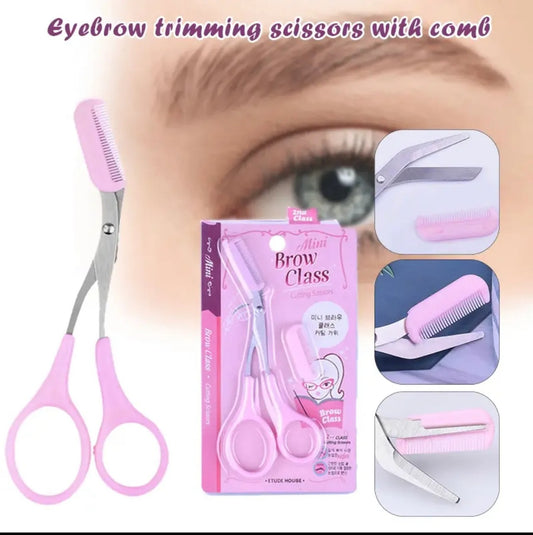 Eyebrow Scissors with Comb | Precision Cutting Scissors for Eyebrow Shaping & Grooming