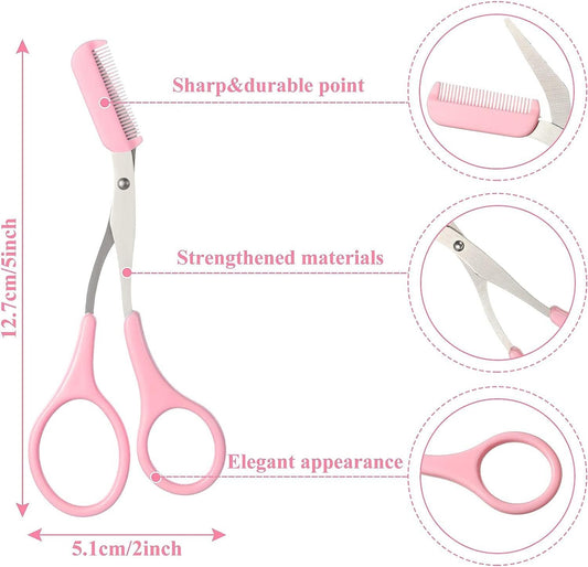 Eyebrow Scissors with Comb | Precision Cutting Scissors for Eyebrow Shaping & Grooming