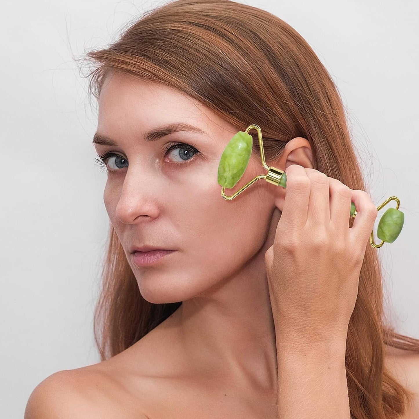 Jade Roller Facial Massager | Manual | With Gua Sha Tool | Natural Skincare